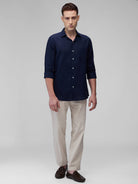 Midnight Navy 100% Linen Classic Shirt - CiceroniMen Shirtsbhrāta