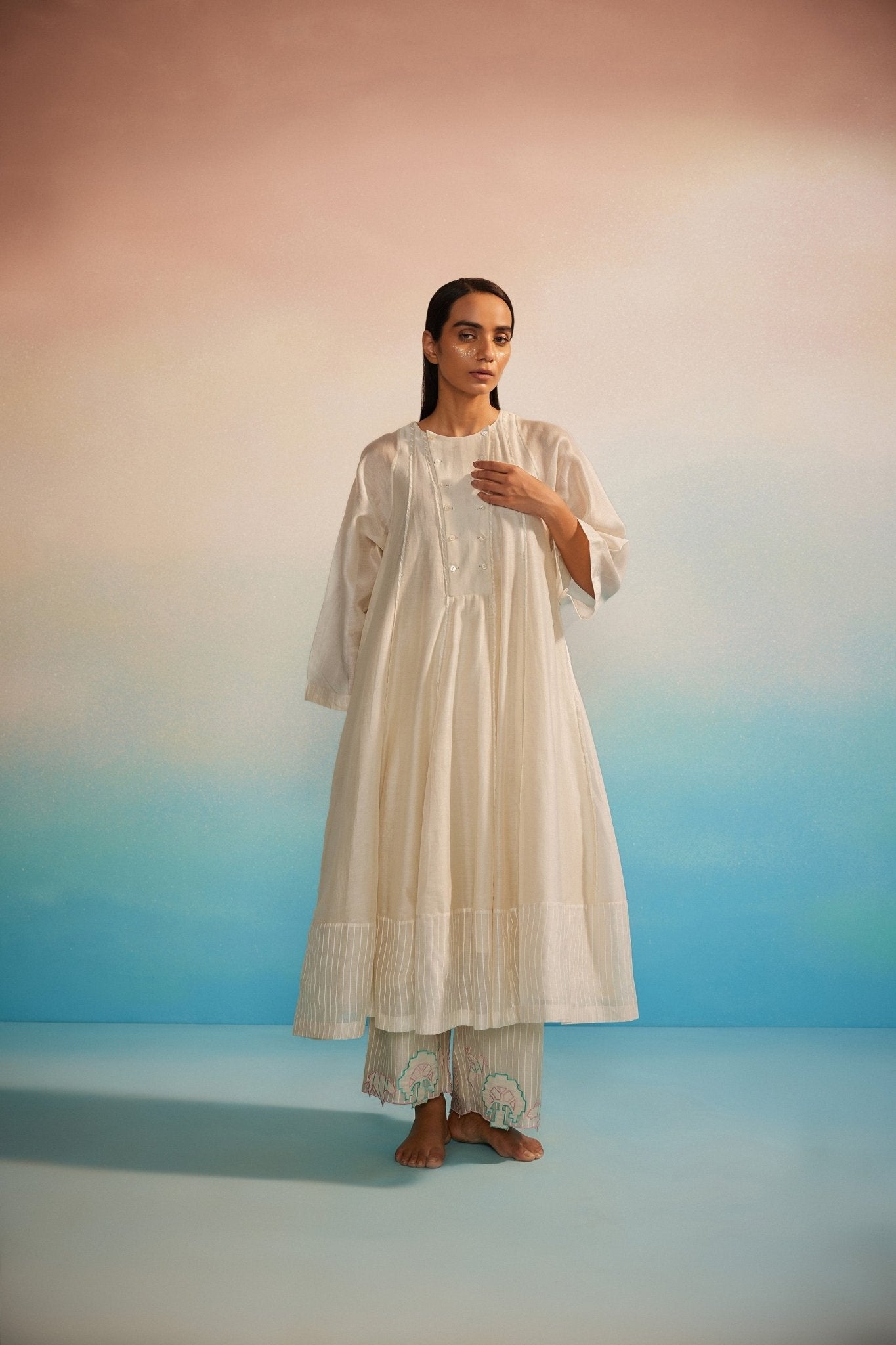 Midori Panelled Kurta Set - CiceroniKurta Set, Everyday WearAhmev