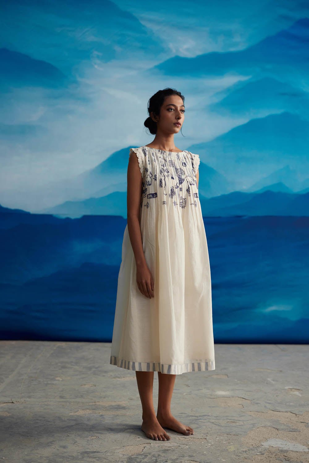 Mignon Pleated Neck Dress - CiceroniDressesAhmev