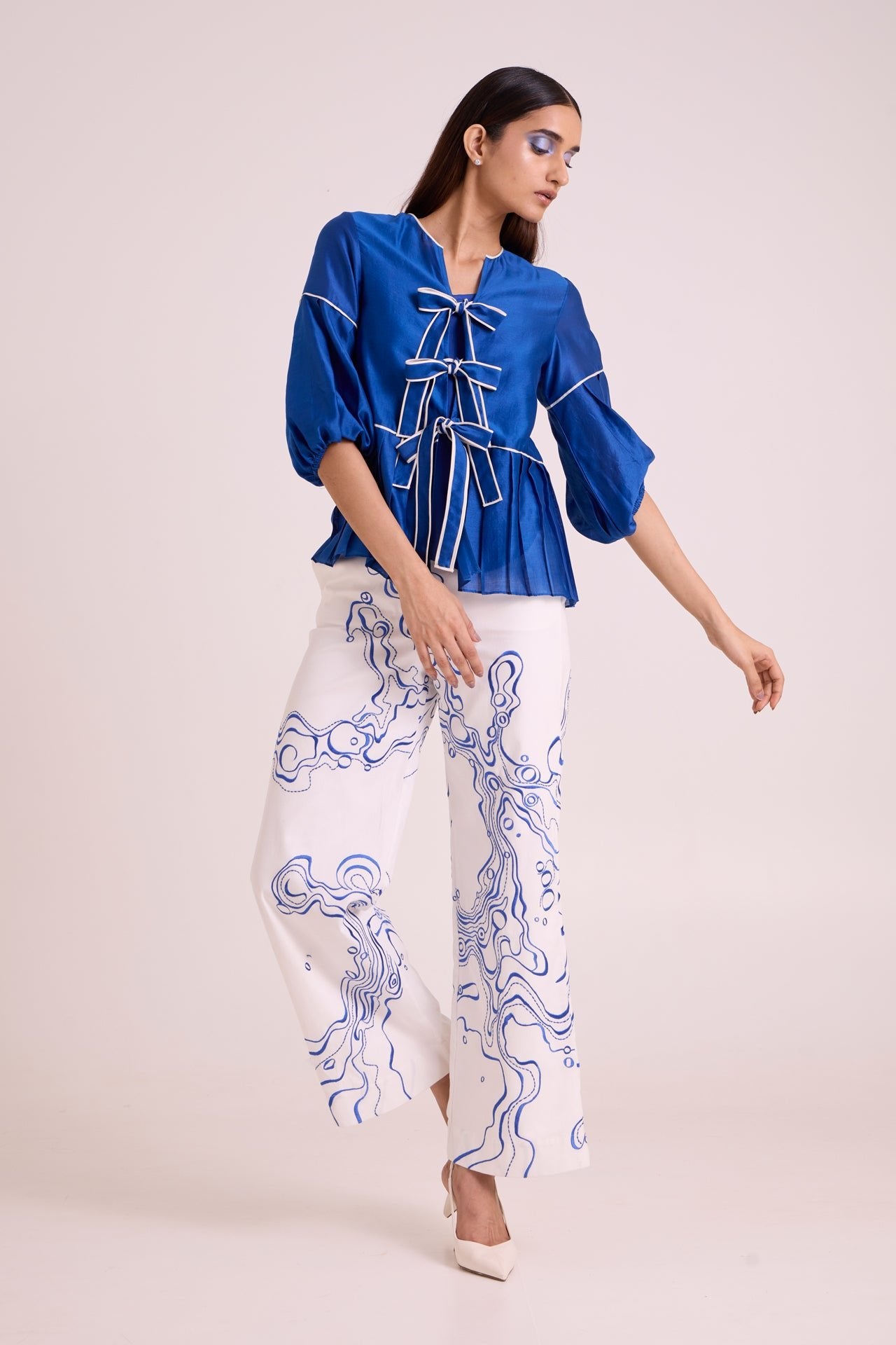 Mikel - Blue Tides Top & Pant Set - CiceroniCo-ord SetMadder Much