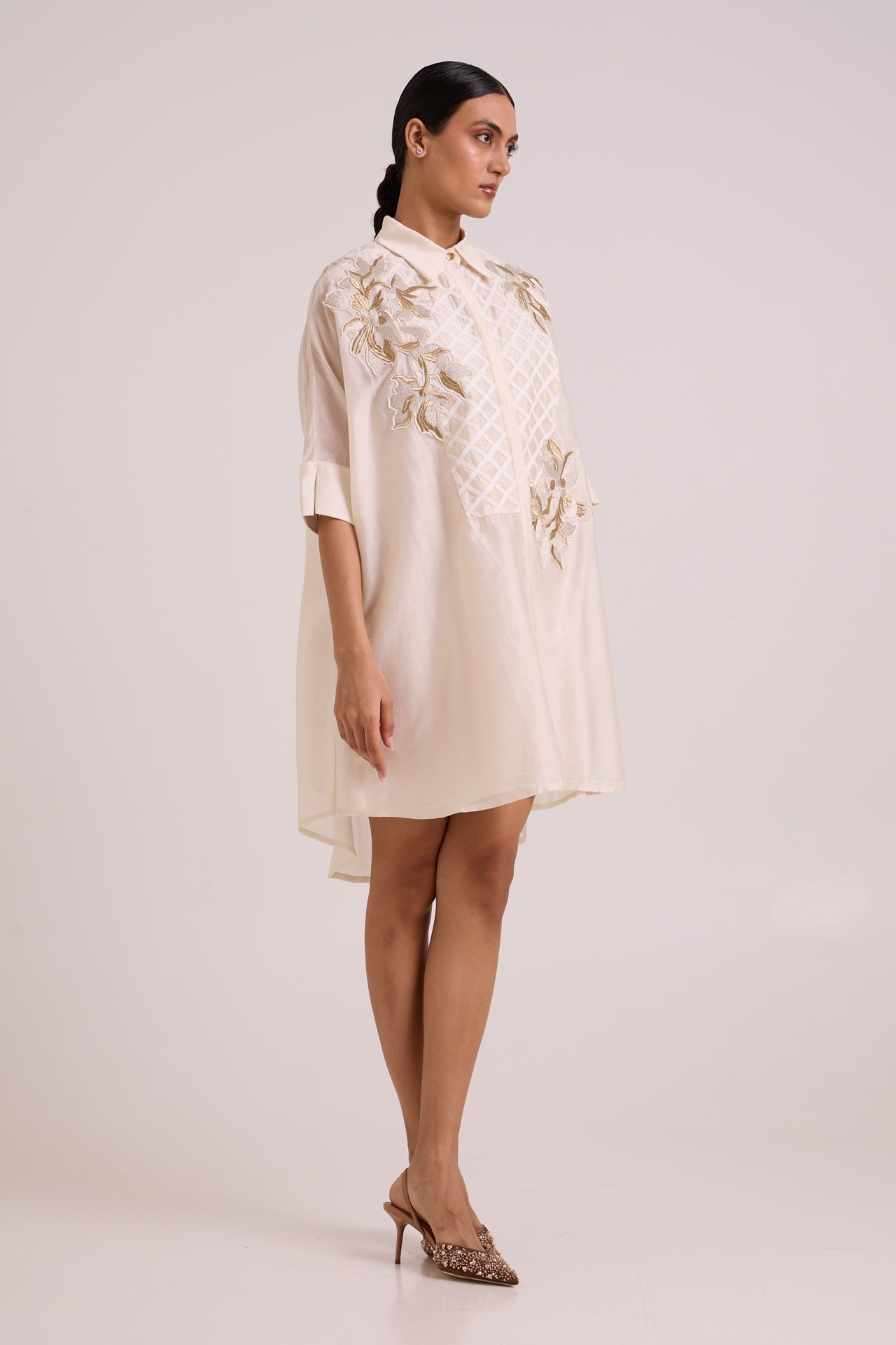 Mimi - Ivory Framed Shirt Dress - CiceroniDressesMadder Much