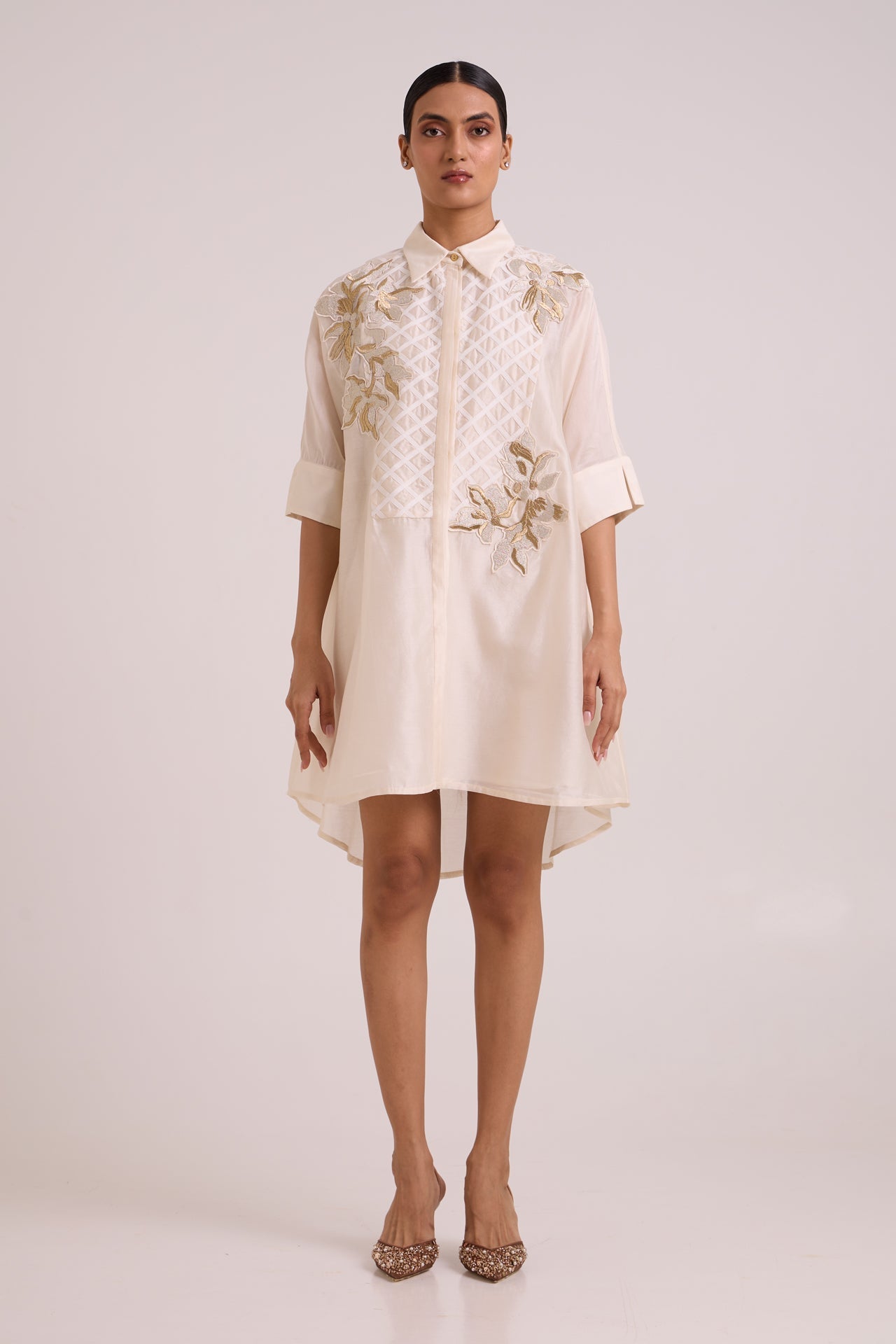 Mimi - Ivory Framed Shirt Dress - CiceroniDressesMadder Much