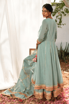 Mint Atrangi Anarkali Set - CiceroniKurta Set, Festive WearOmaana