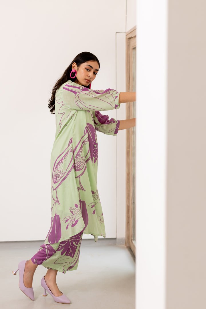 Mint Purple Papeeta Kurta Set - CiceroniKurta Set, Everyday WearSilai Studio