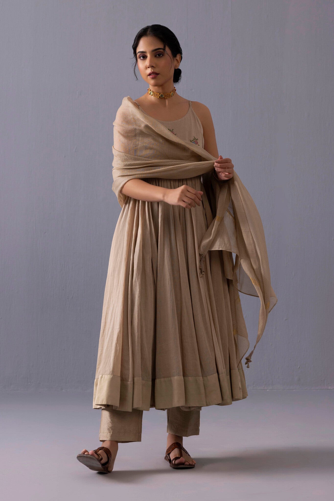 Mira Kurta Set - Beige - CiceroniKurta SetsLabel Shreya Sharma