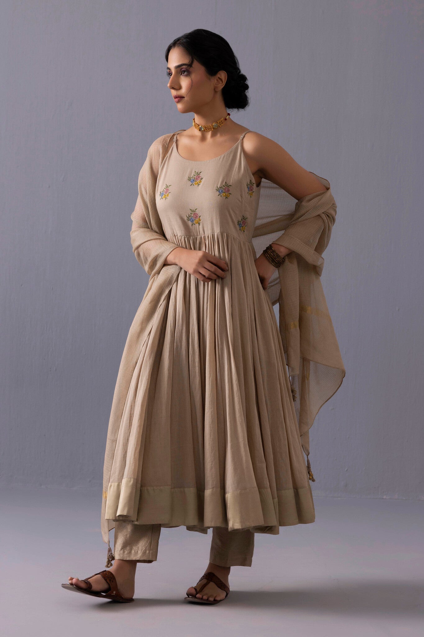 Mira Kurta Set - Beige - CiceroniKurta SetsLabel Shreya Sharma