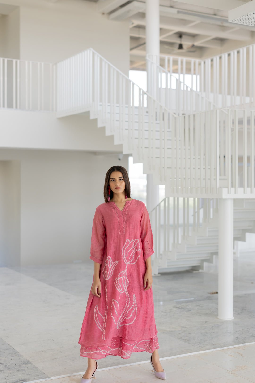 Misty Tulips Bandhani Kurta Set - CiceroniKurta Set, Everyday WearSilai Studio