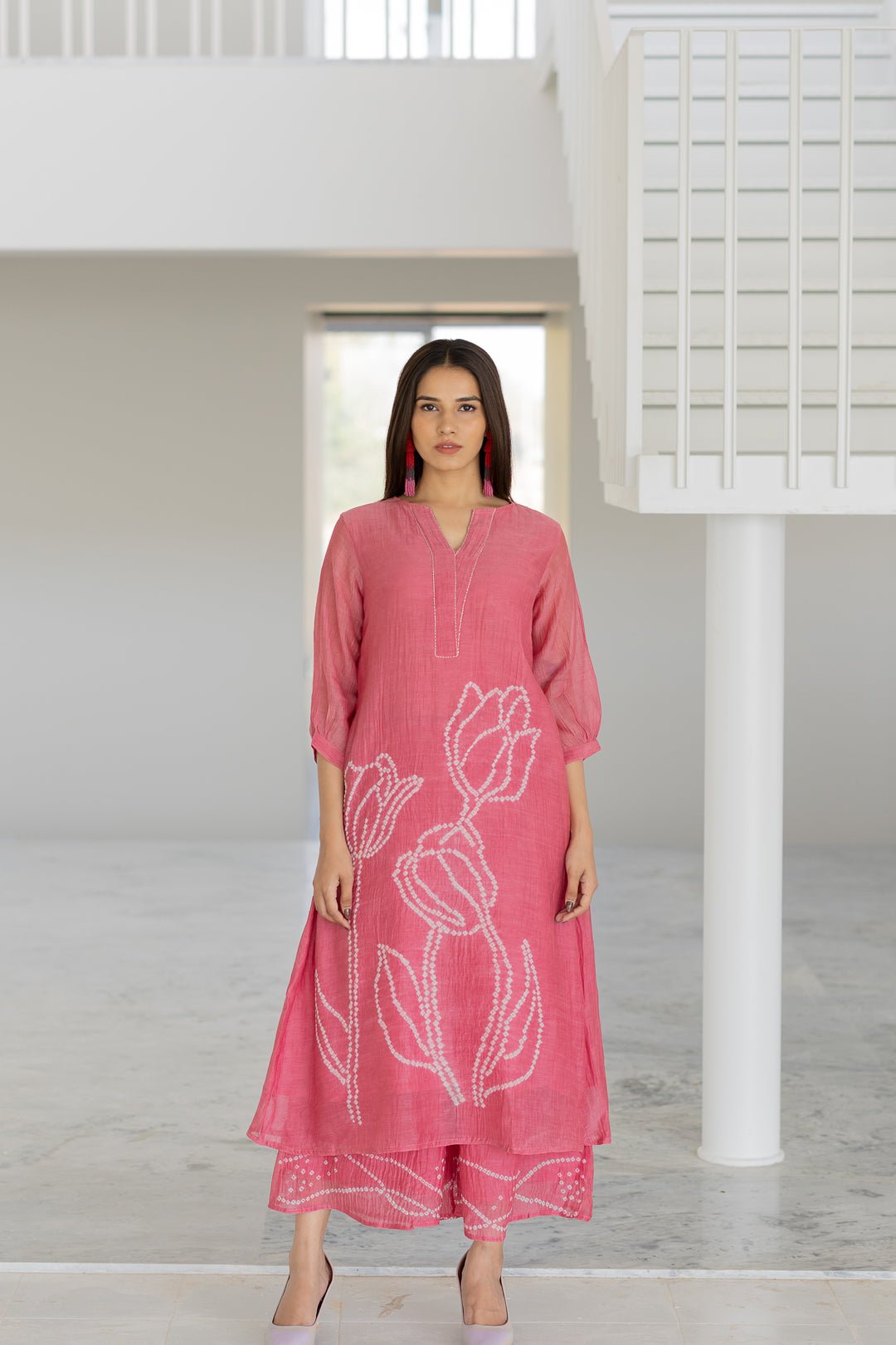 Misty Tulips Bandhani Kurta Set - CiceroniKurta Set, Everyday WearSilai Studio