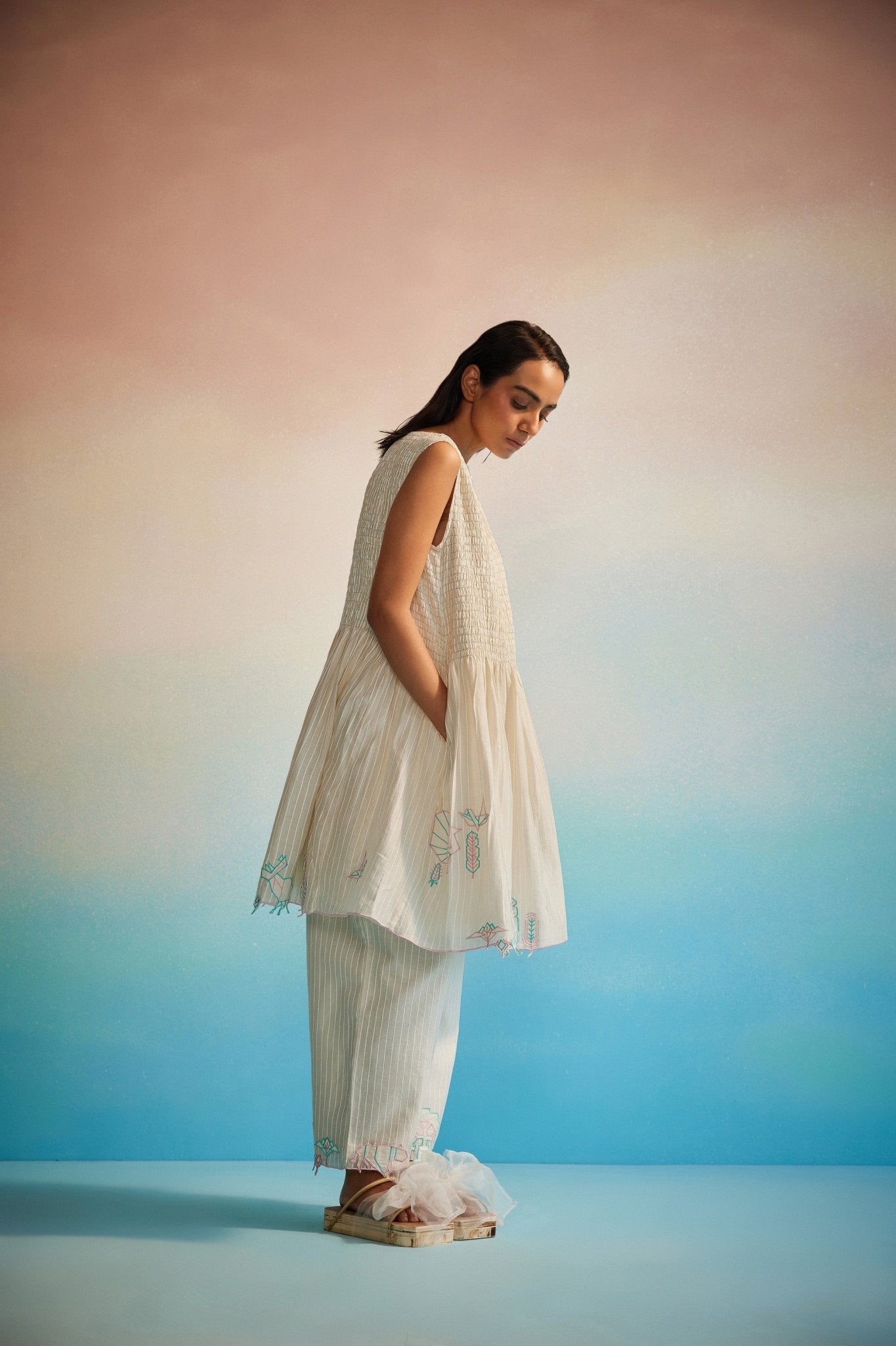 Miyabi Ruching Dress Set - CiceroniKurta Set, Everyday WearAhmev