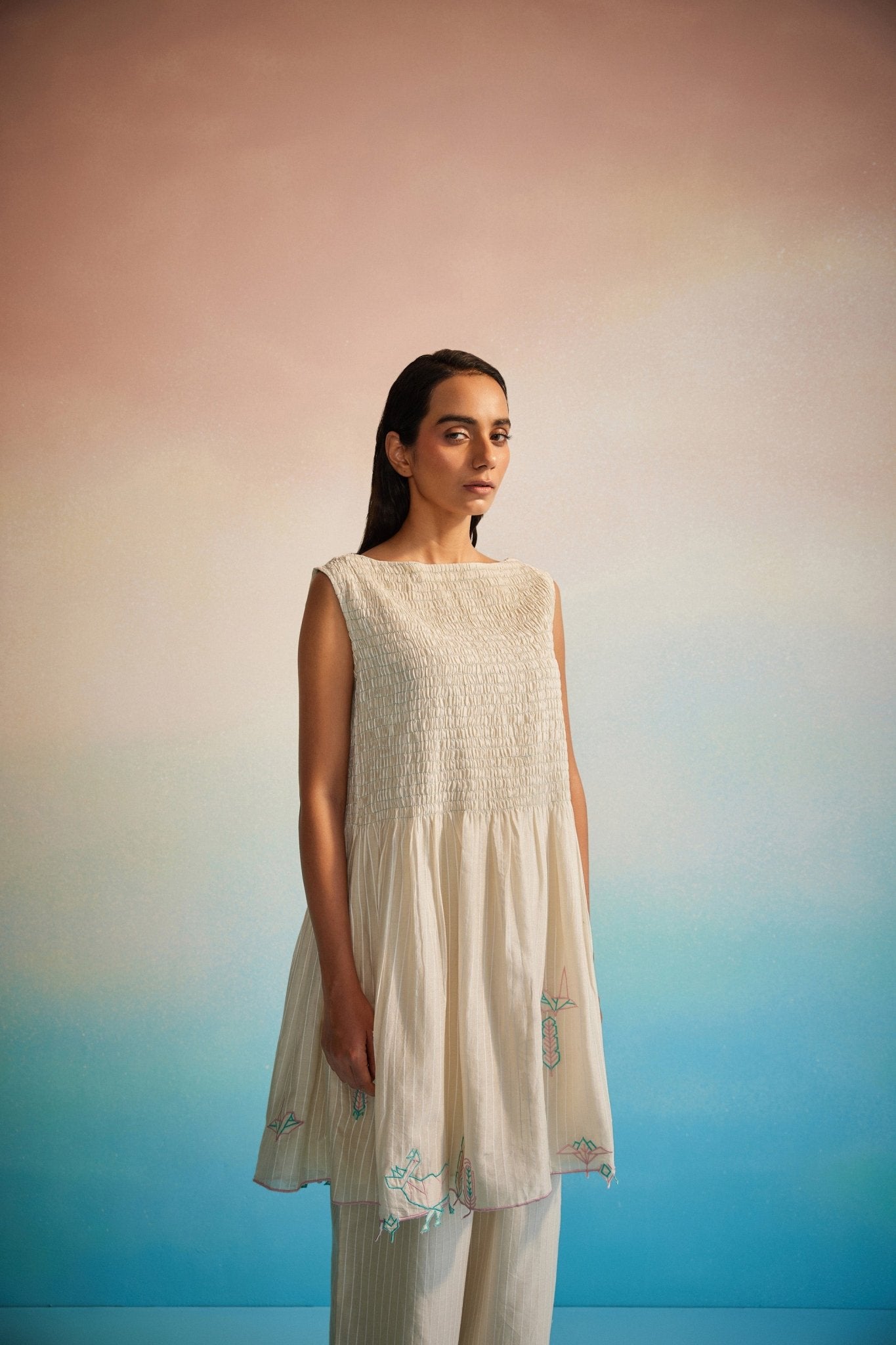 Miyabi Ruching Dress Set - CiceroniKurta Set, Everyday WearAhmev