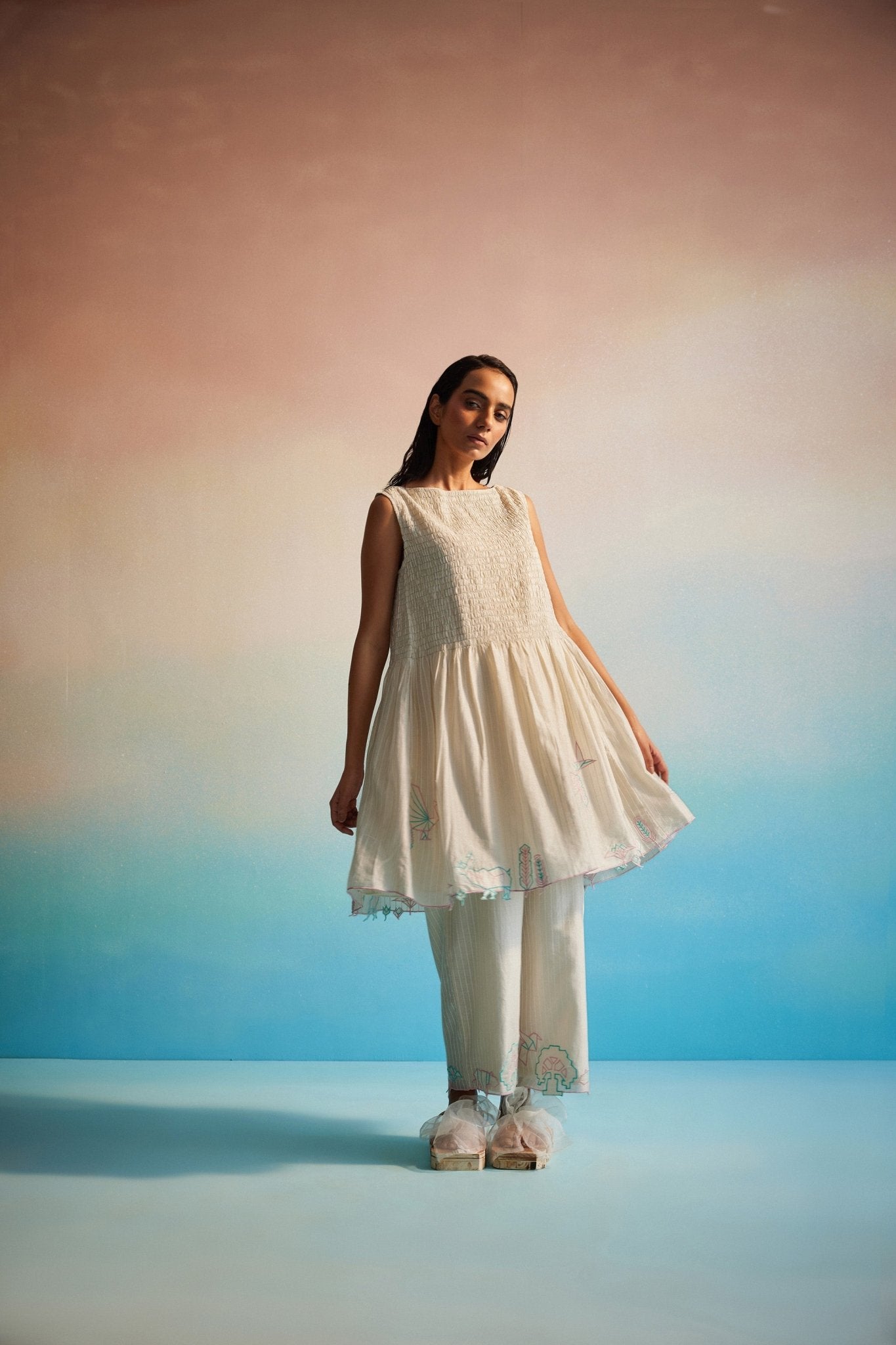 Miyabi Ruching Dress Set - CiceroniKurta Set, Everyday WearAhmev