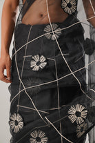 MJ Black Floral Saree - CiceroniSareeATBW