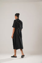 MJ Black Pleated Dress - CiceroniDressesATBW