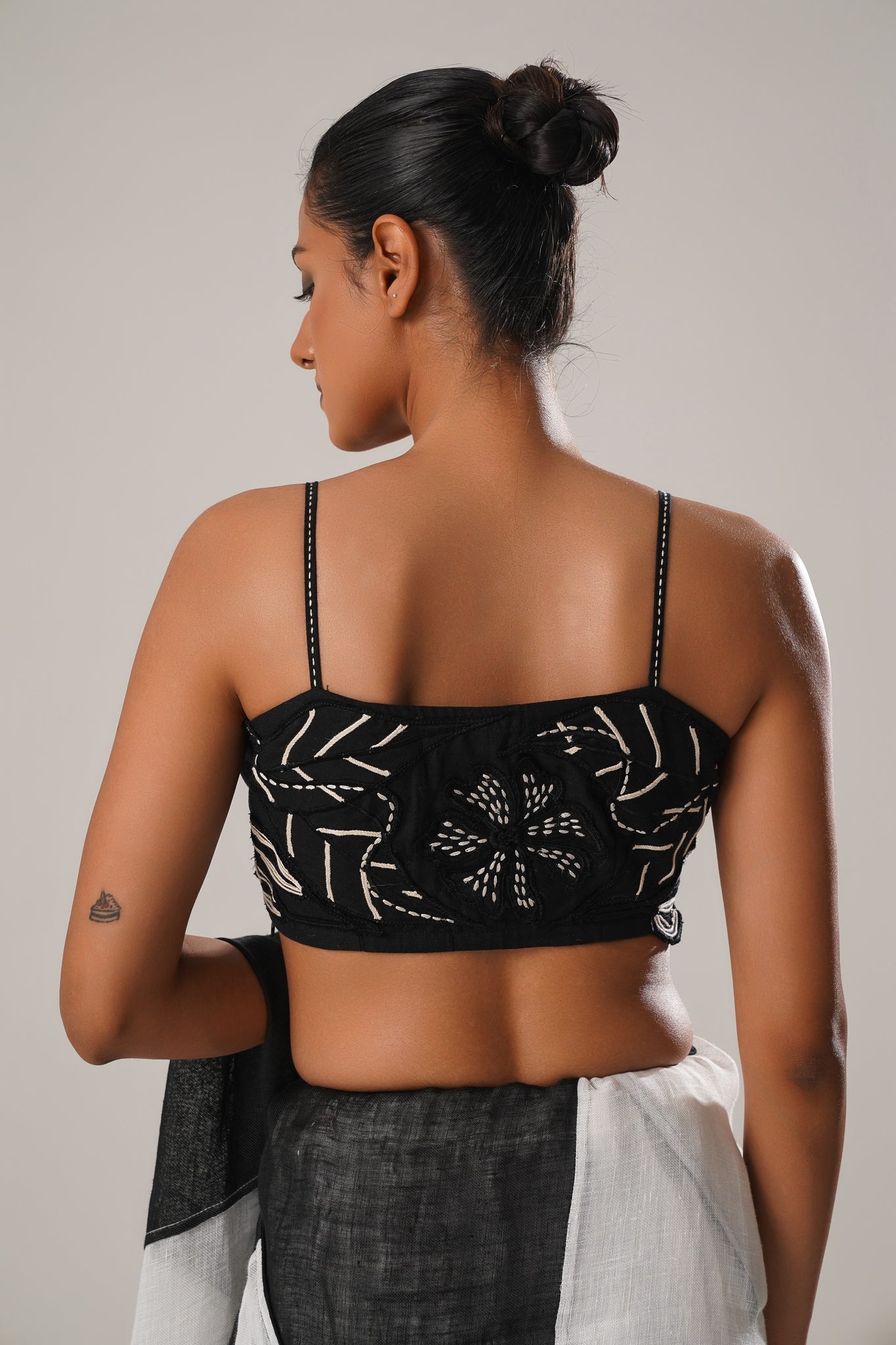 MJ Black Raw Silk Satin Blouse - CiceroniBlouseATBW