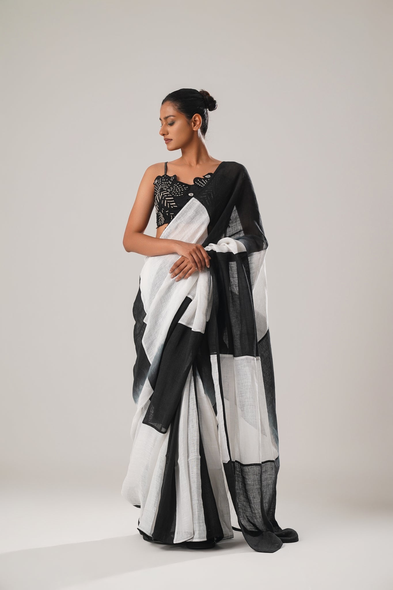 MJ Ombre Check Saree - CiceroniSareeATBW