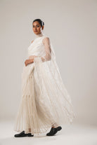 MJ White Dori Saree - CiceroniSareeATBW