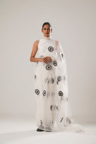 MJ White Floral Saree - CiceroniSareeATBW