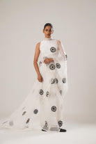 MJ White Floral Saree - CiceroniSareeATBW