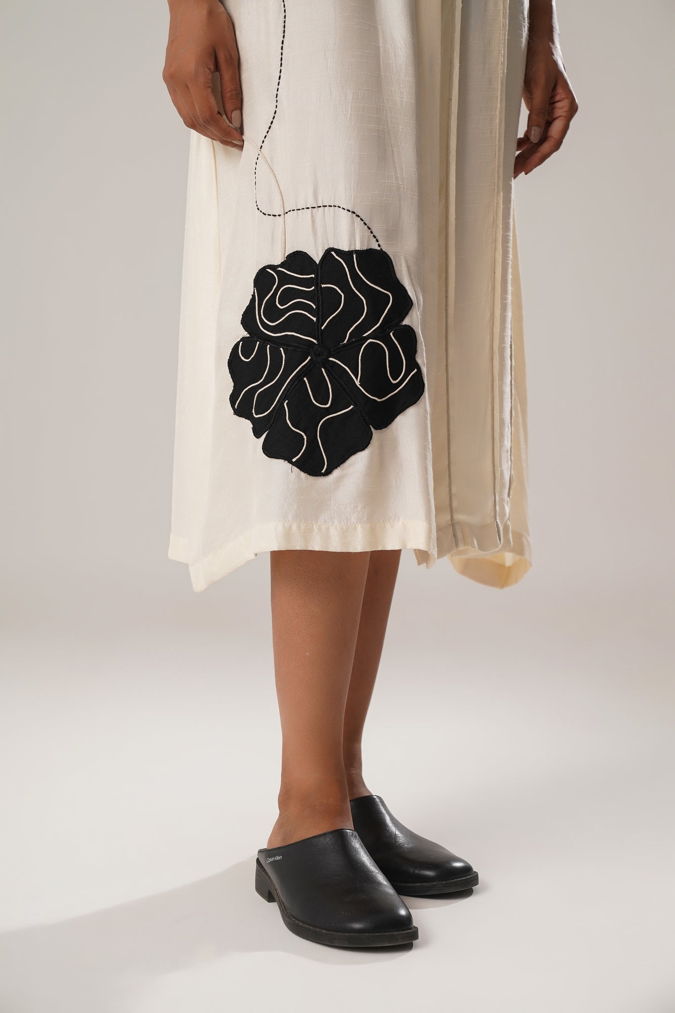 MJ White Pleated Dress - CiceroniDressesATBW