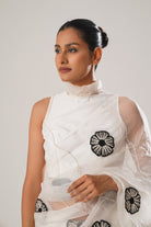 MJ White Silk Chanderi Blouse - CiceroniBlouseATBW