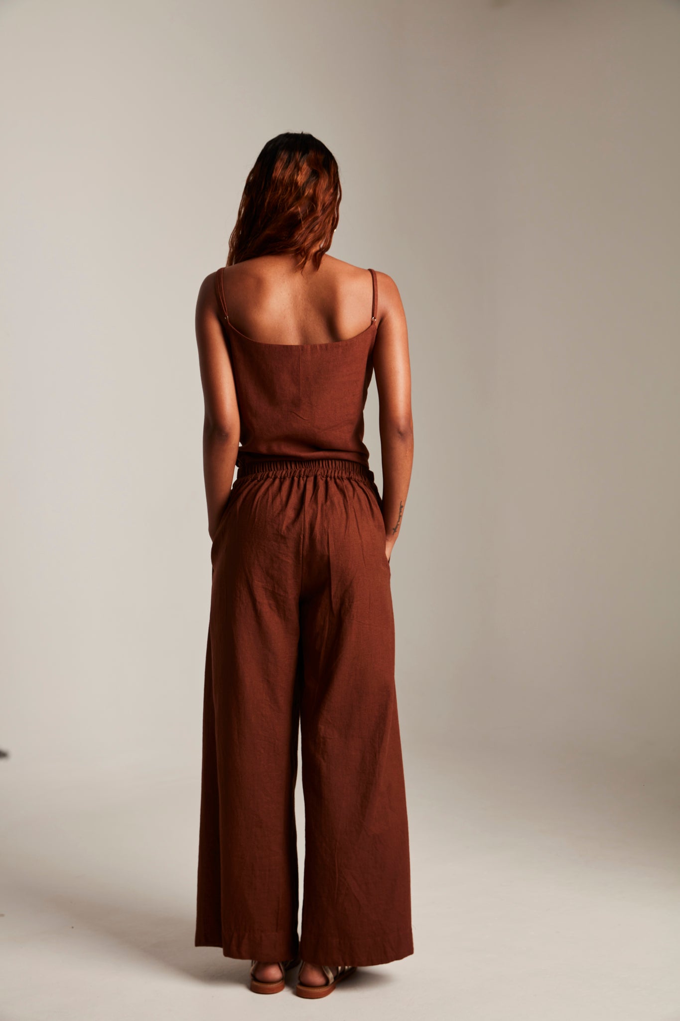 Mocha Co - Linen Camisole Top & Wrap Pants - CiceroniCo - ord SetSaphed