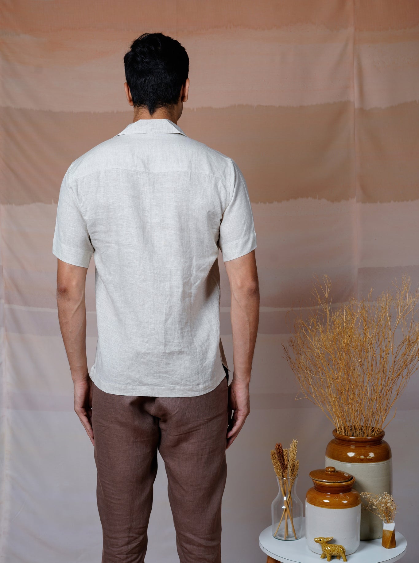 Modern Minimalist - Hand Embroidered Unisex Linen Shirt - CiceroniShirtsCultura Studio