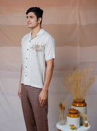 Modern Minimalist - Hand Embroidered Unisex Linen Shirt - CiceroniShirtsCultura Studio