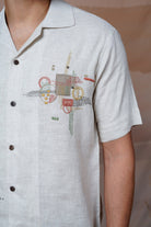 Modern Minimalist - Hand Embroidered Unisex Linen Shirt - CiceroniShirtsCultura Studio