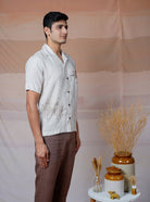 Modern Minimalist - Hand Embroidered Unisex Linen Shirt - CiceroniShirtsCultura Studio