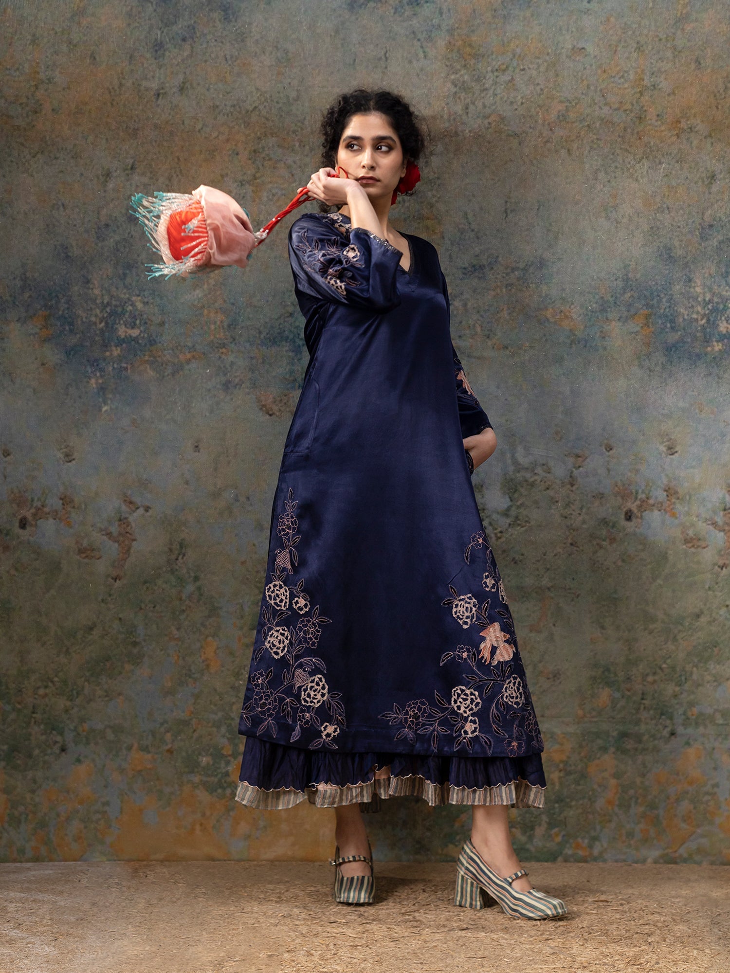 Mogra Navy Kurta - CiceroniKurtaShades of India