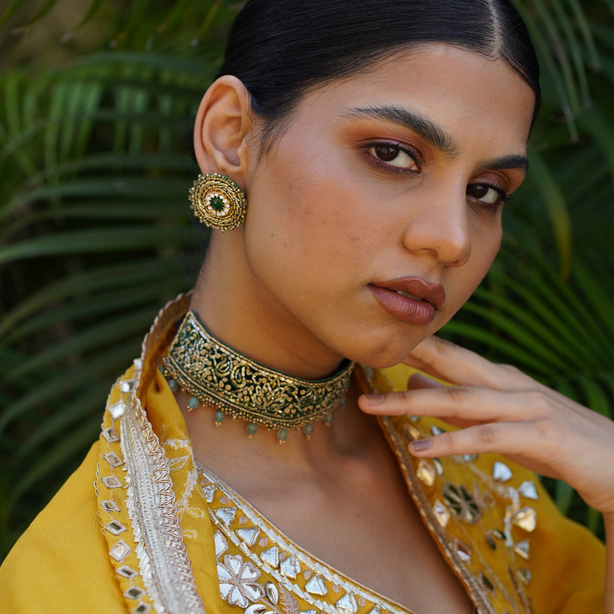 Moirra – Amina Emerald Green studs - CiceroniEarringsMoirra