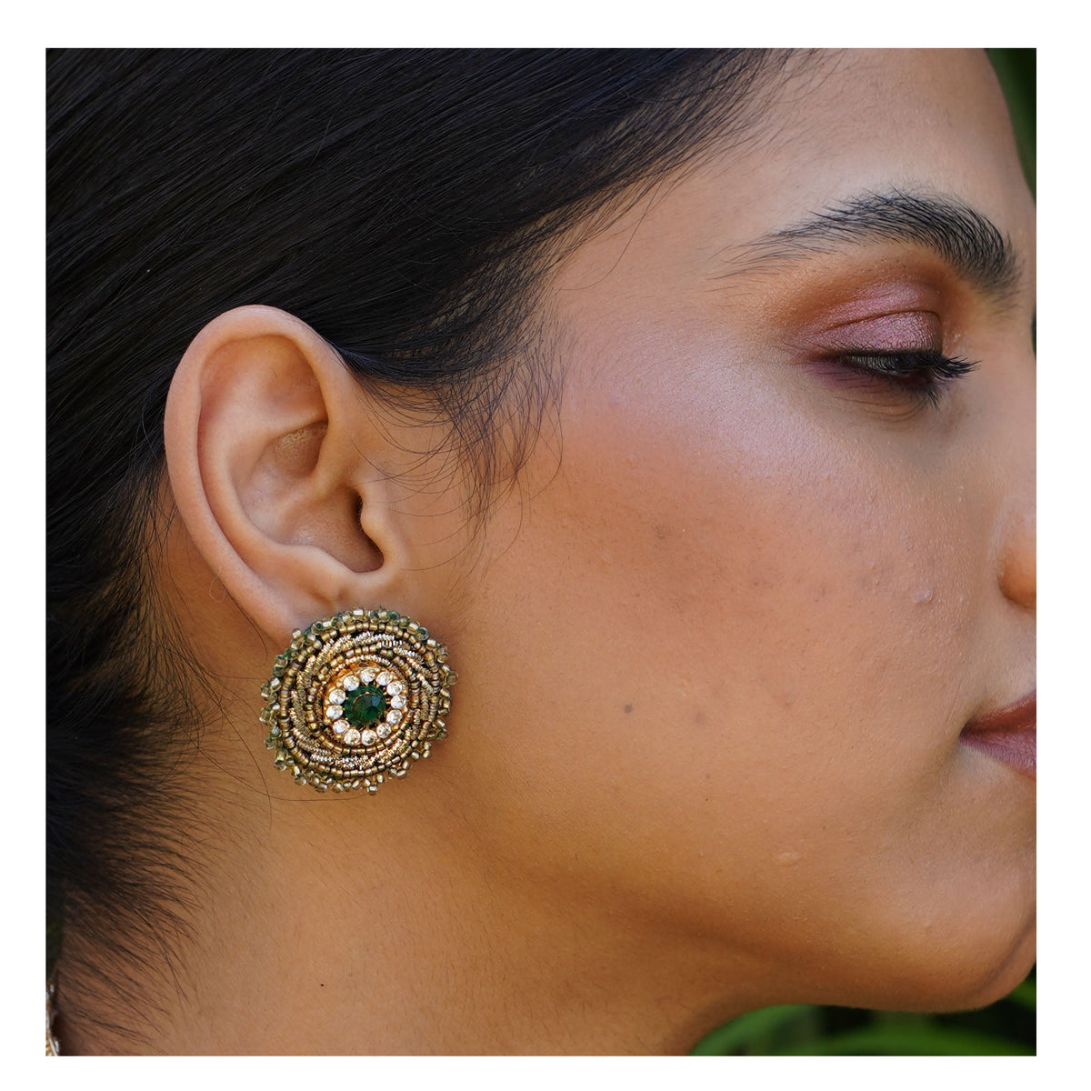 Moirra – Amina Emerald Green studs - CiceroniEarringsMoirra