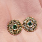 Moirra – Amina Emerald Green studs - CiceroniEarringsMoirra