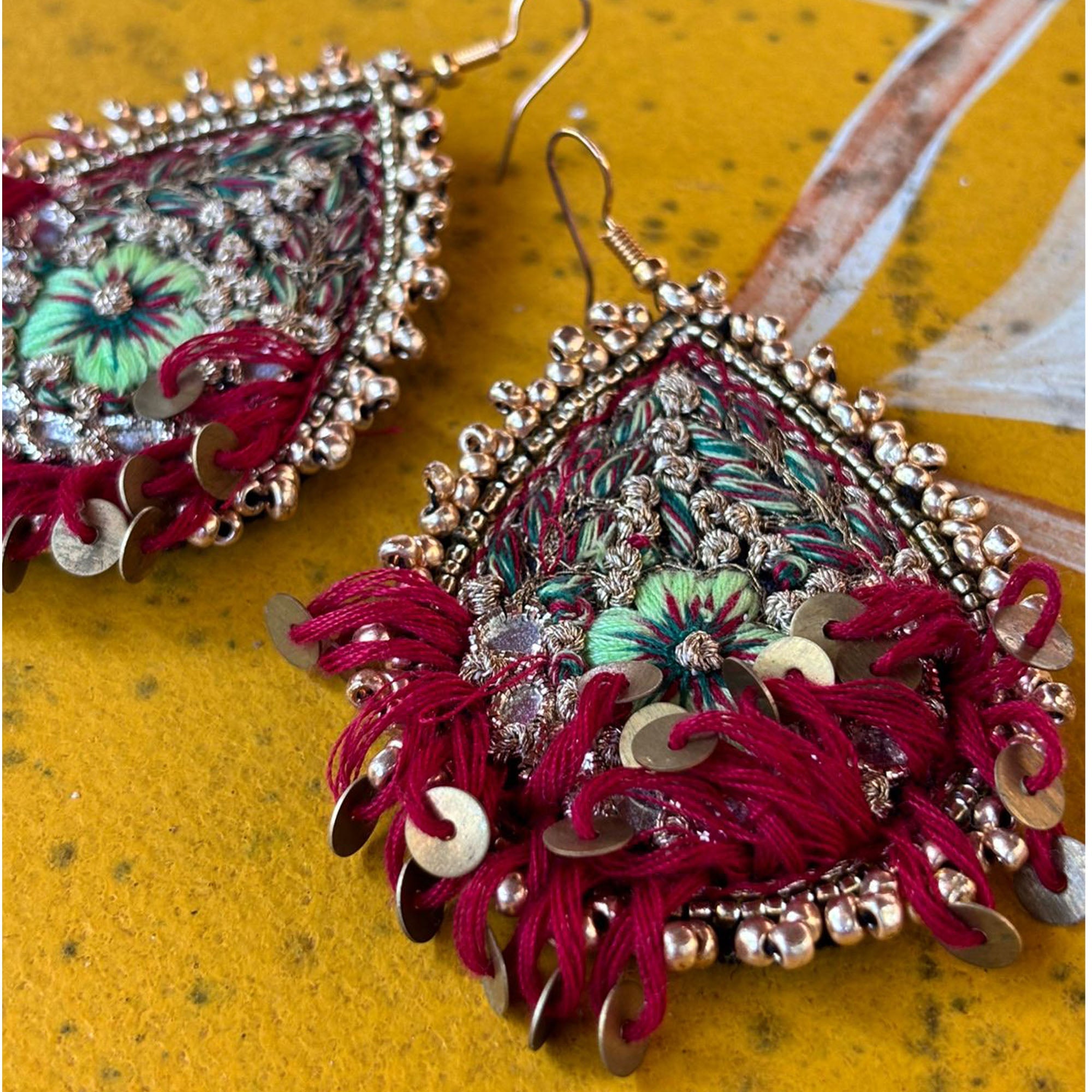 Moirra – Heena Maroon And Black Dangler - CiceroniEarringsMoirra