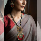 Moirra – Heena Maroon and Black Long Necklace - CiceroniNeckpieceMoirra