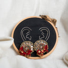 Moirra-Mastani Maroon and Green Studs - CiceroniEarringsMoirra