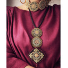 Moirra – Mehrangi Black and Maroon Long Rani Haar - CiceroniNeckpieceMoirra