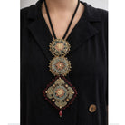 Moirra – Mehrangi Black and Maroon Long Rani Haar - CiceroniNeckpieceMoirra
