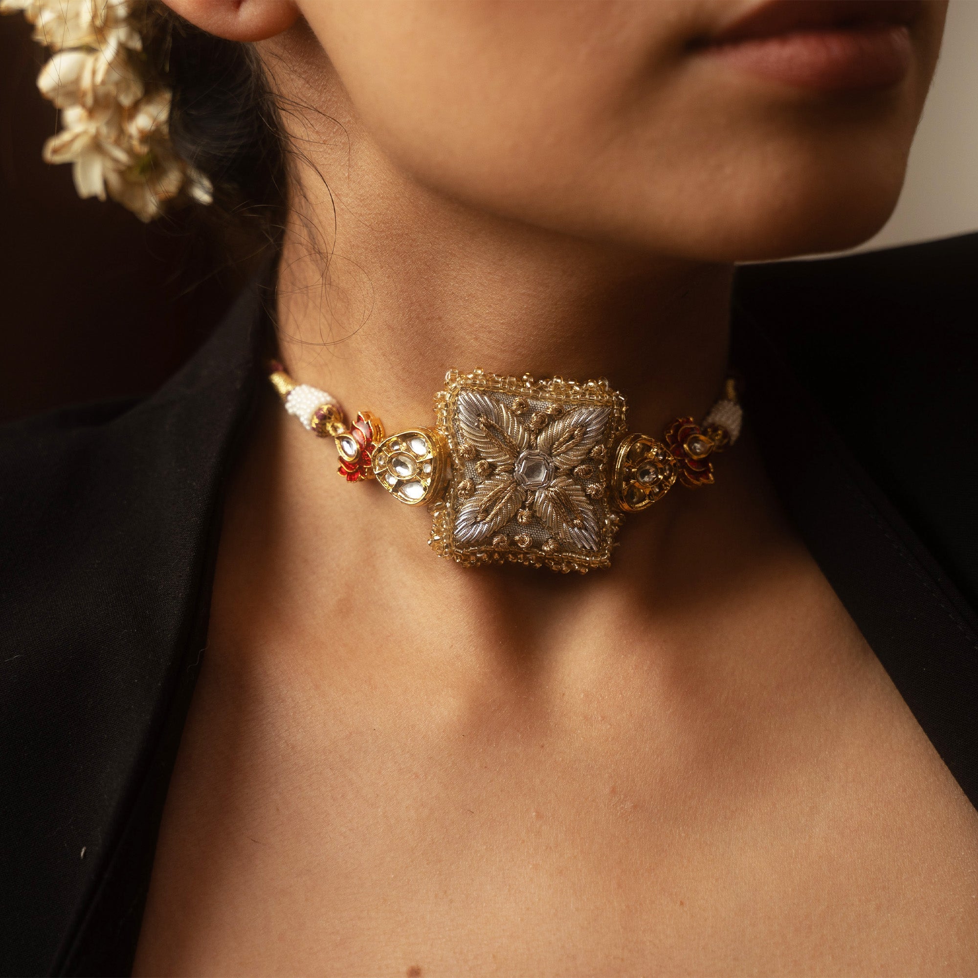 Moirra – Tukda Gold Silver Choker - CiceroniNeckpieceMoirra