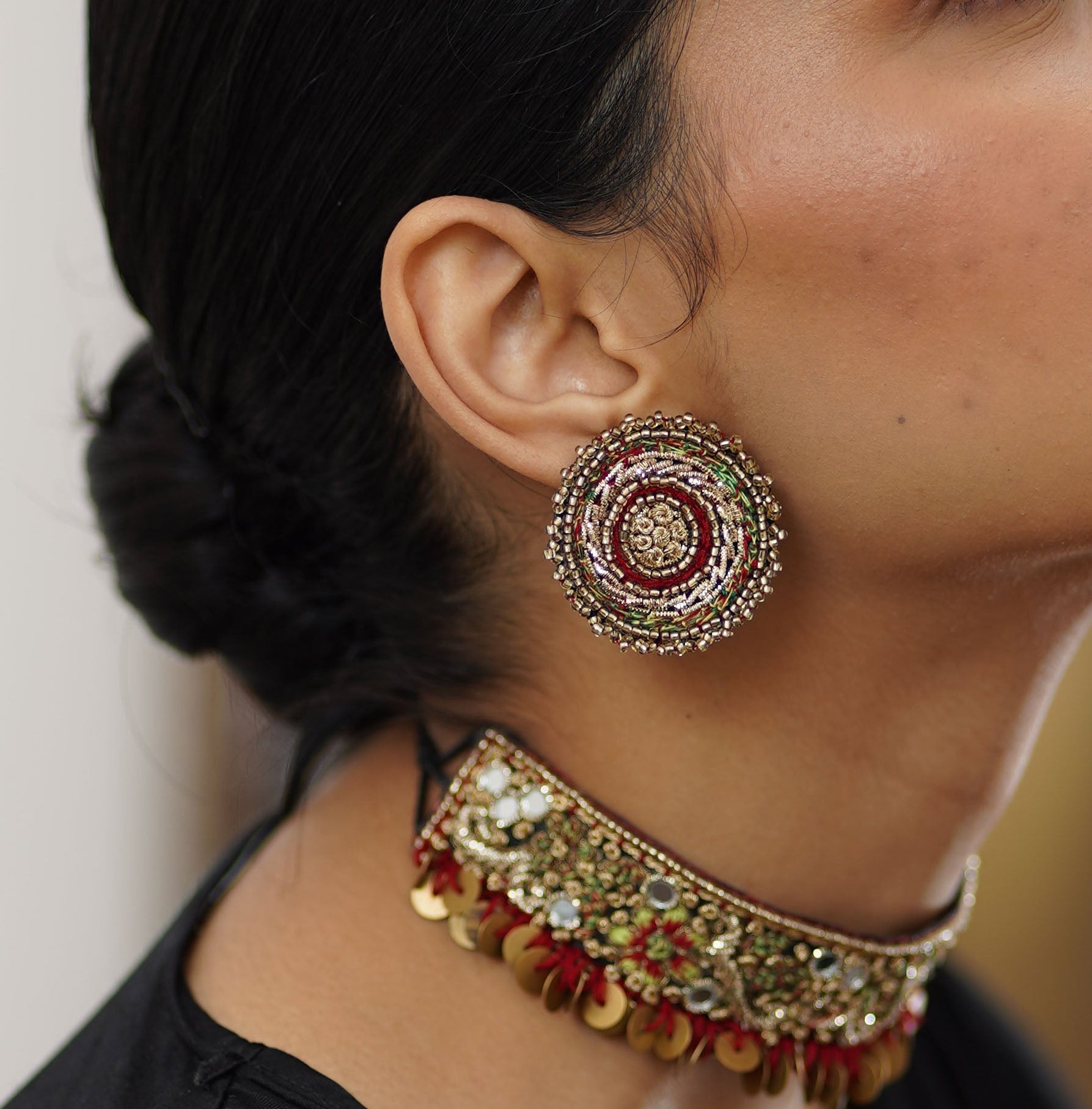 Moirra – Umaid Maroon Studs - CiceroniEarringsMoirra