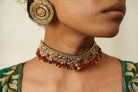 Moirra – Umaid,Black and Maroon Mirror choker - CiceroniNeckpieceMoirra