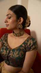 Moirra – Urmila Black and Gold Triangle Shape Studs - CiceroniEarringsMoirra