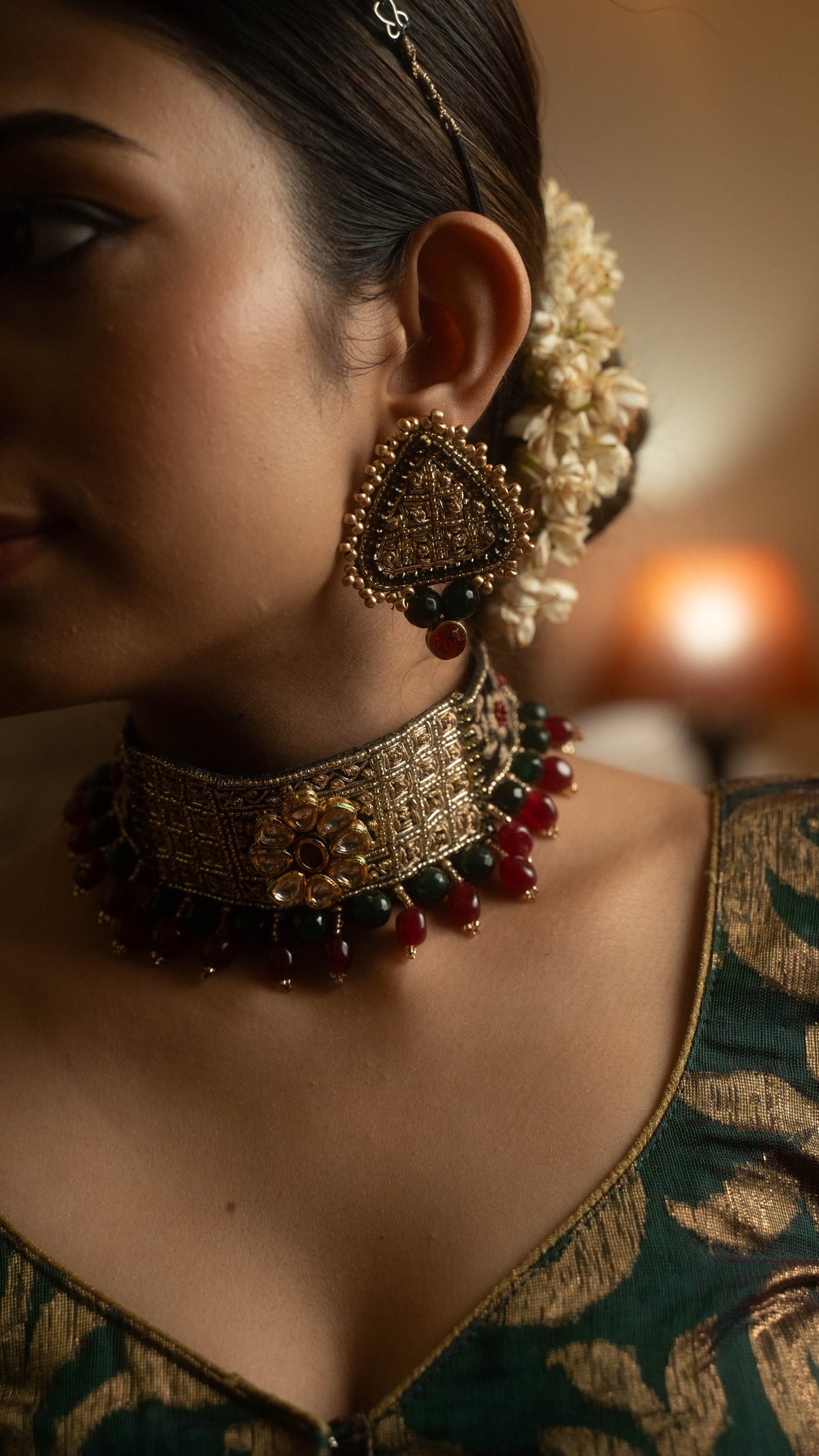 Moirra – Urmila Black and Gold Triangle Shape Studs - CiceroniEarringsMoirra