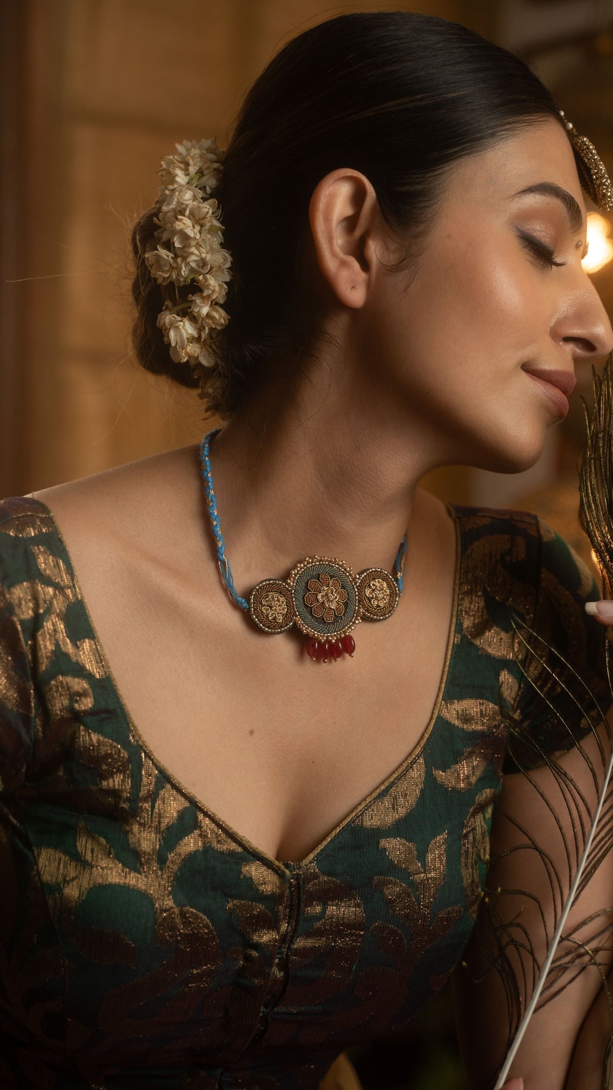 Moirra – Zardoz Rani Choker Black Maroon and Turquoise - CiceroniNeckpieceMoirra