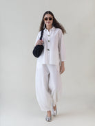 Momoiro White Shirt - CiceroniWomen ShirtsShades of India