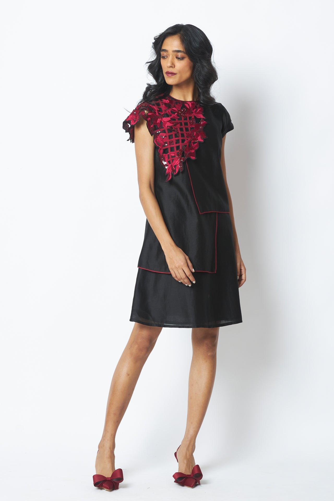 Monica - Shoulder Bib Ladder Dress - CiceroniDressMadder Much