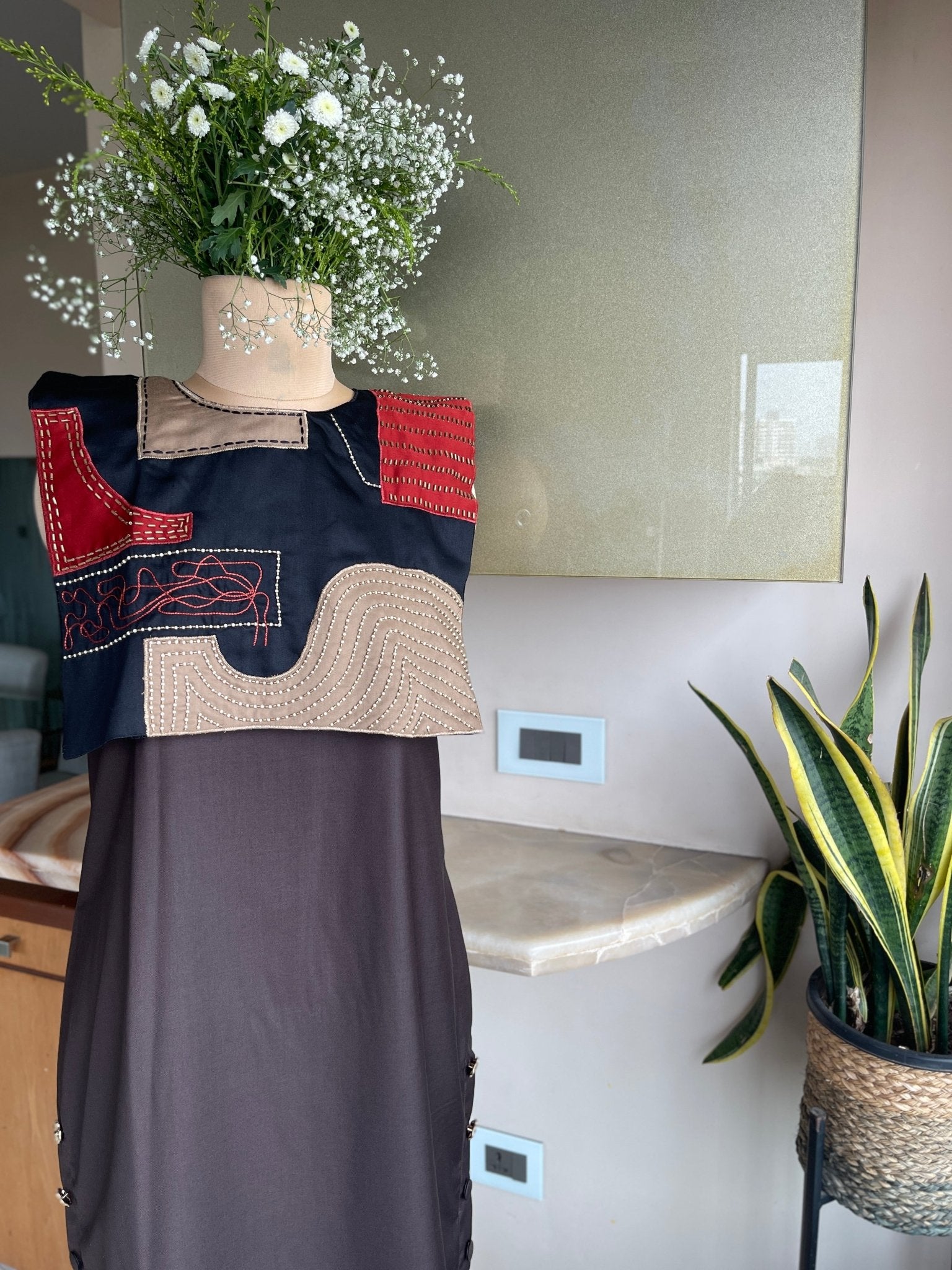 Monolith Patch Front Short Dress - CiceroniDressesArtbeats by Keerthana