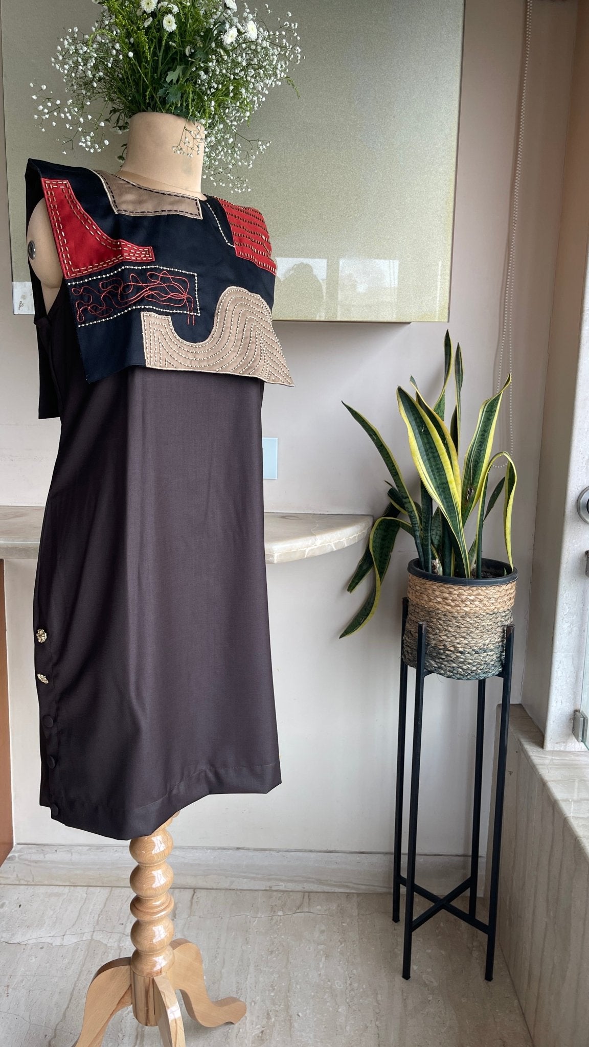 Monolith Patch Front Short Dress - CiceroniDressesArtbeats by Keerthana