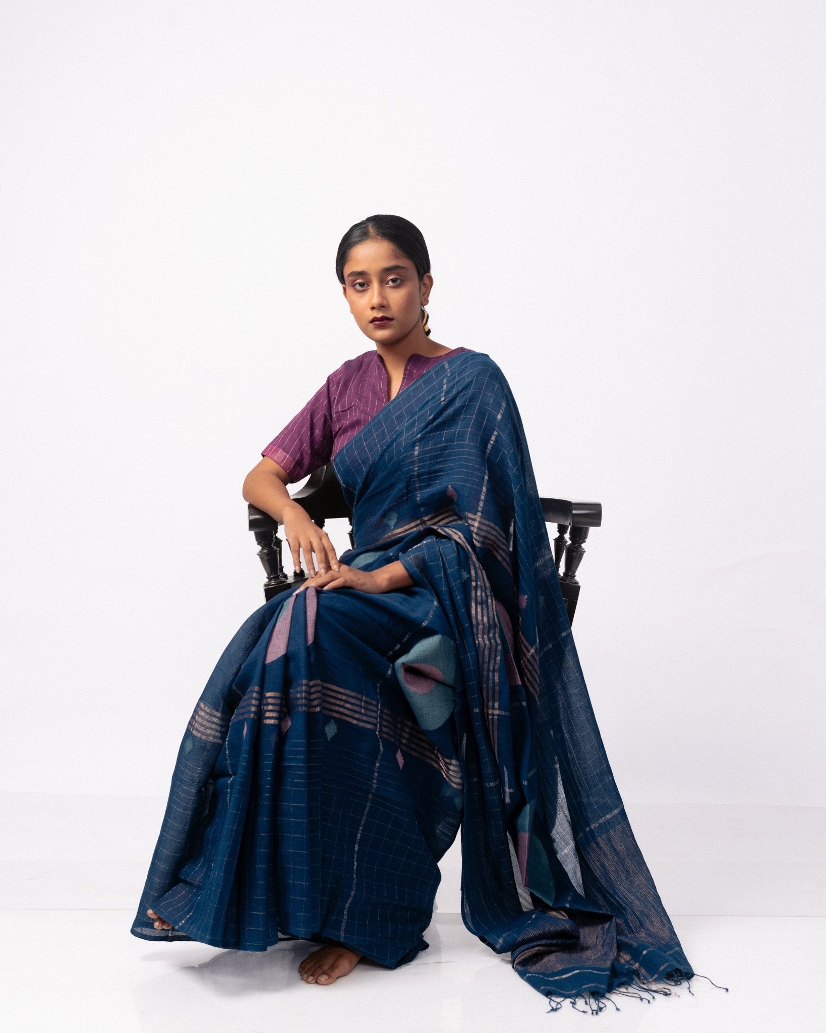 Mood Indigo Saree - CiceroniSareeGulmohar Calcutta