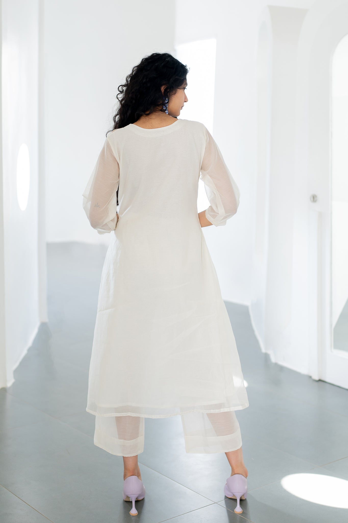 Morning Garden Chanderi Kurta and Palazzos Set - CiceroniKurta SetSilai Studio